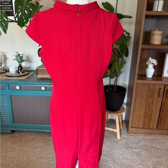 Liz Claiborne Vibrant Red Midi Dress - Picture 6 of 10